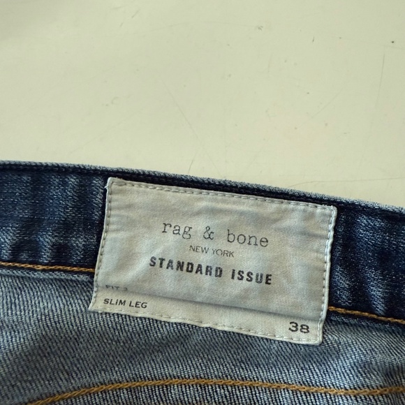 rag & bone New York Standard Issue Slim Leg Distressed Denim Jeans Mens 38 x 32 - Picture 5 of 12